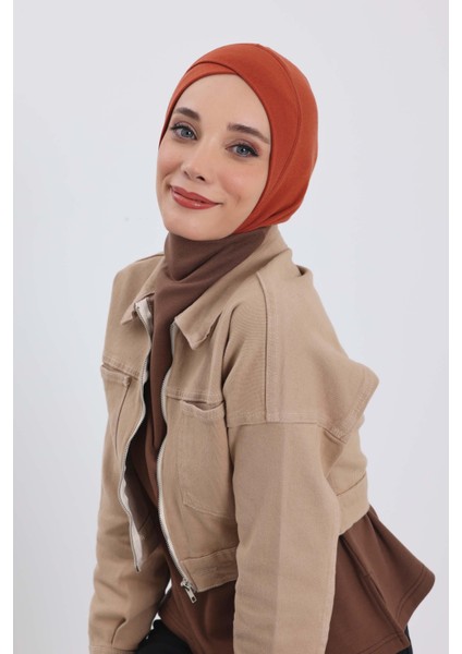 Önü Çapraz Detaylı Kışlık Tesettür Bone,TB-4RB