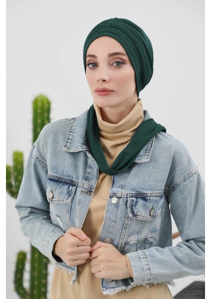 Fularlı Kışlık Bone Türban,B-81RB