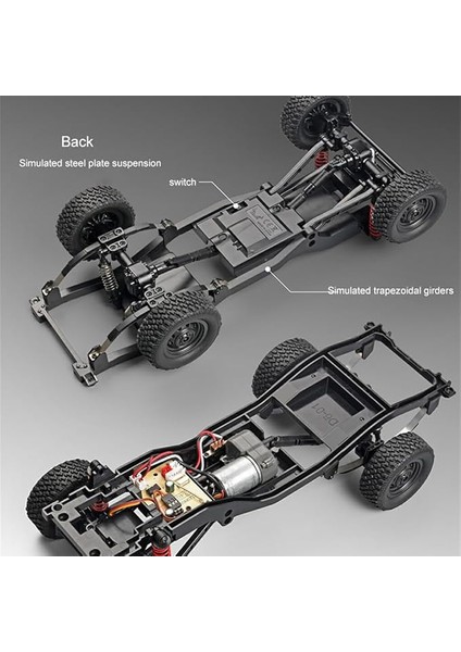 Land Cruiser 79 Rc Pickup Metal İç Aksam 2.4ghz Uzaktan Kumandalı Araba