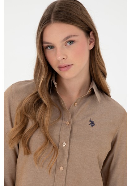 U.S. Polo Assn. Kadın Camel Gömlek Basic 50297002-VR015