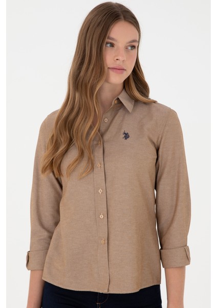 U.S. Polo Assn. Kadın Camel Gömlek Basic 50297002-VR015