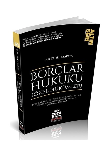 Borçlar Hukuku Özel Hükümler Konu Anlatımı Savaş Yayınları Ekim 2024