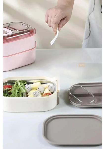 Bento 550ML Lunchbox Yeni Koleksiyon Tek Katlı Bölmesiz Çelik Sefer Tası Yemek Kutusu