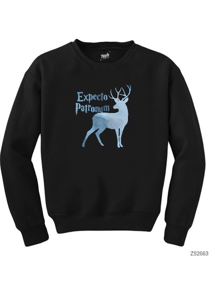 Harry Potter Expecto Patronum Siyah Sweatshirt