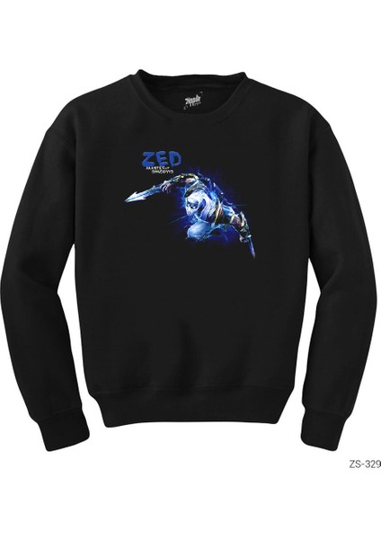 League Of Legends Zed Blue Siyah Sweatshirt