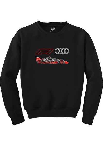 F1 Audi Logo Car Siyah Sweatshirt