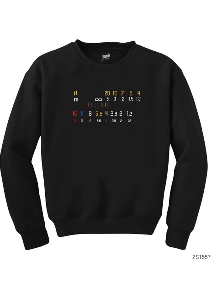 Photographer Manual Lens Siyah Sweatshirt