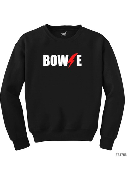 David Bowie Logo Siyah Sweatshirt