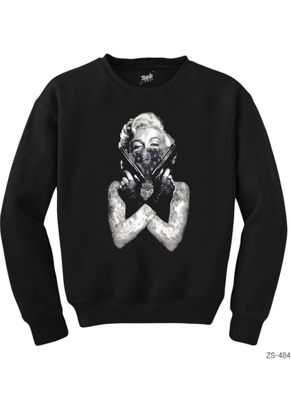 Marilyn Monroe Gangsta Siyah Sweatshirt