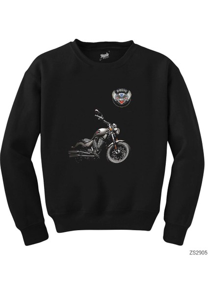 Victory Gunner Motorcycle Siyah Sweatshirt