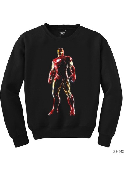 Iron Man Neon Siyah Sweatshirt