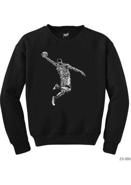 Lebron James Slum Dunk Siyah Sweatshirt