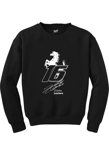 Charles Leclerc Ferrari Siyah Sweatshirt