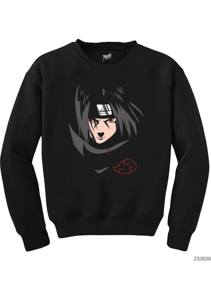 Naruto Uchiha Itachi Siyah Sweatshirt