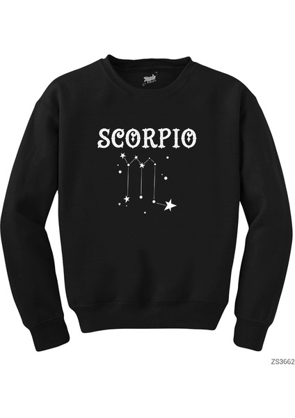Akrep Burcu Yıldızlar Siyah Sweatshirt