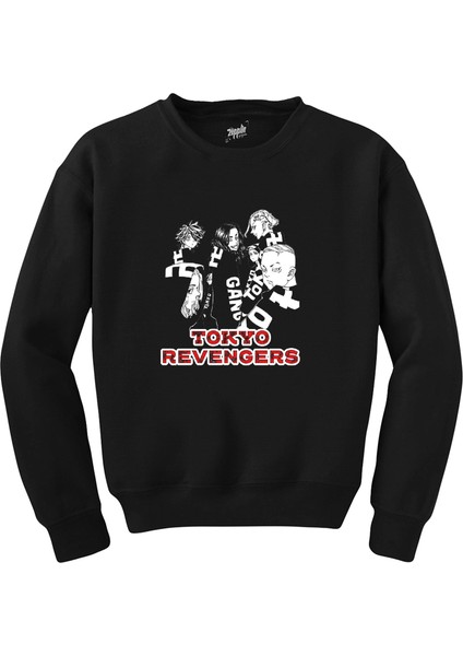 Tokyo Revengers Characters Siyah Sweatshirt
