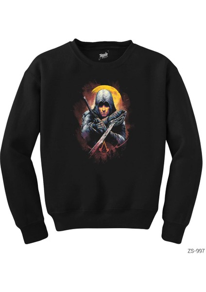 Assassins Creed Ninja Siyah Sweatshirt