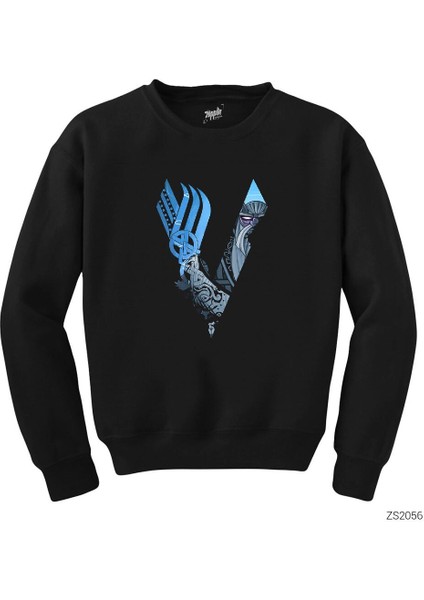 Vikings Odin Blue Siyah Sweatshirt