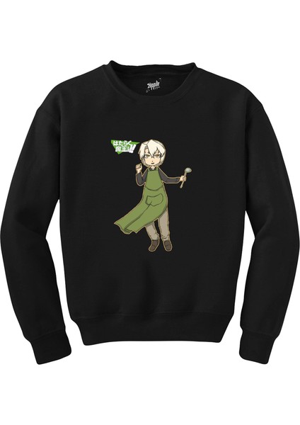 Hataraku Maou Sama Shirou Ashiya Siyah Sweatshirt