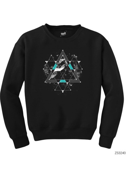 Triangle Space Siyah Sweatshirt