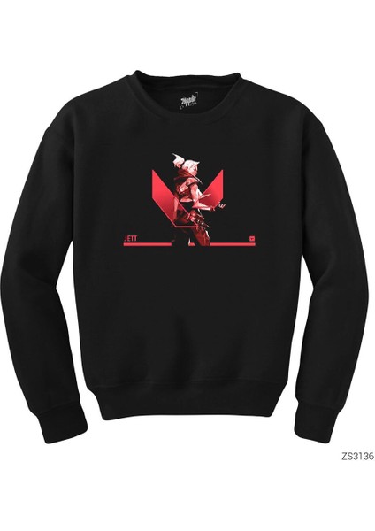 Valorant Jett Siyah Sweatshirt