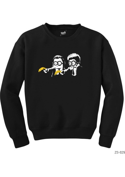 Minion Fiction Siyah Sweatshirt