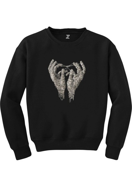 Mummy Hands Siyah Sweatshirt