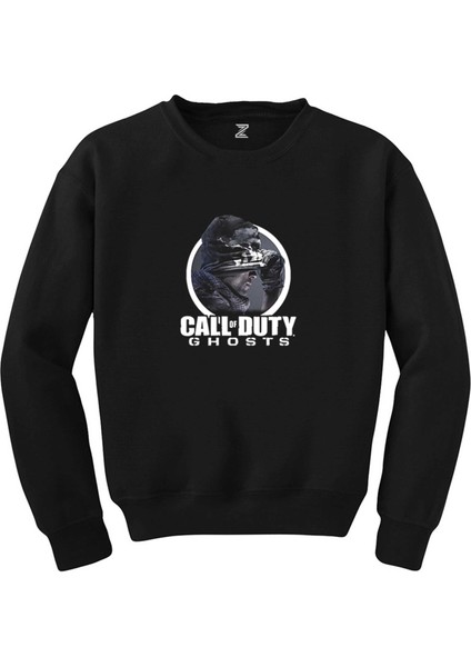 Call Of Duty Ghosts Text Siyah Sweatshirt