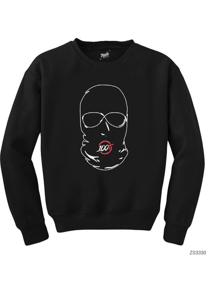 100 Thieves Mask Siyah Sweatshirt