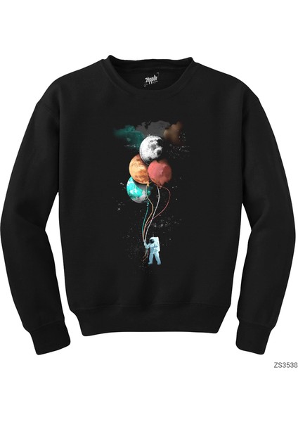 The Spaceman Trip Siyah Sweatshirt