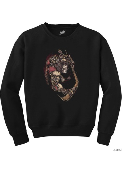 Ninja Turtles Casey Jones Siyah Sweatshirt