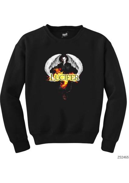 Lucifer Double Face Siyah Sweatshirt