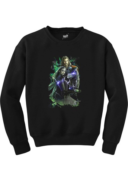 Thor Stained Banner Siyah Sweatshirt
