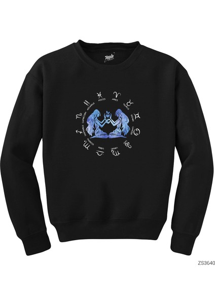 Ikizler Burcu Modern Siyah Sweatshirt