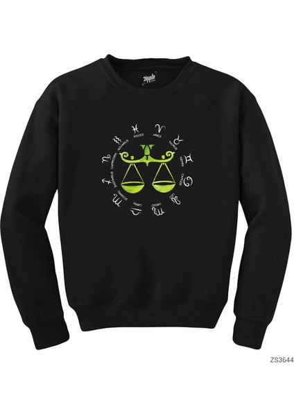 Terazi Burcu Modern Siyah Sweatshirt