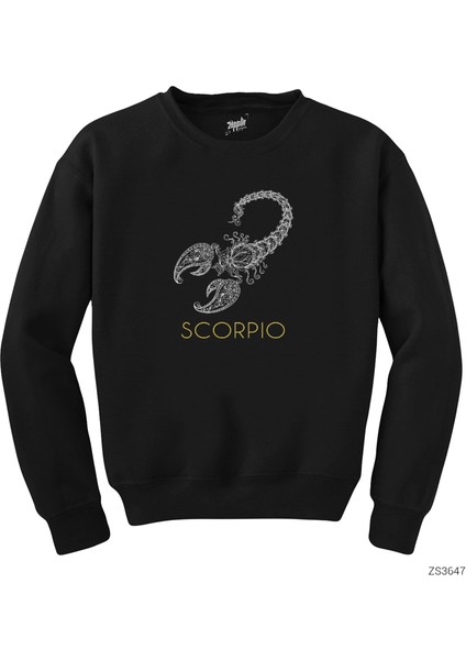 Akrep Burç Retro Siyah Sweatshirt