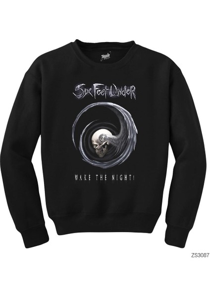 Six Feet Under Wake The Night Siyah Sweatshirt