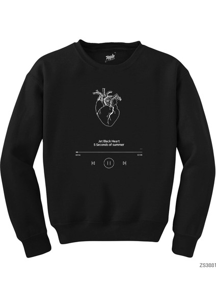 5 Seconds Of Summer Jet Black Heart Siyah Sweatshirt