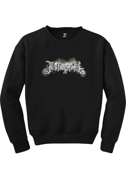 Pentagram Yazı Logo Siyah Sweatshirt