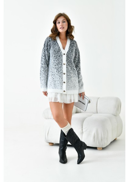 Kadın Geçişli Hırka Ekru 20941