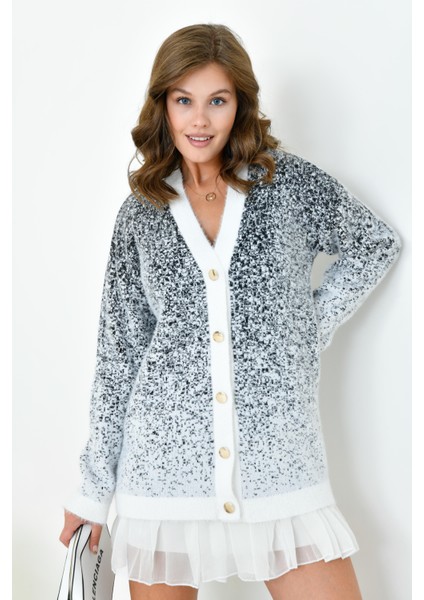 Kadın Geçişli Hırka Ekru 20941 indirimleri