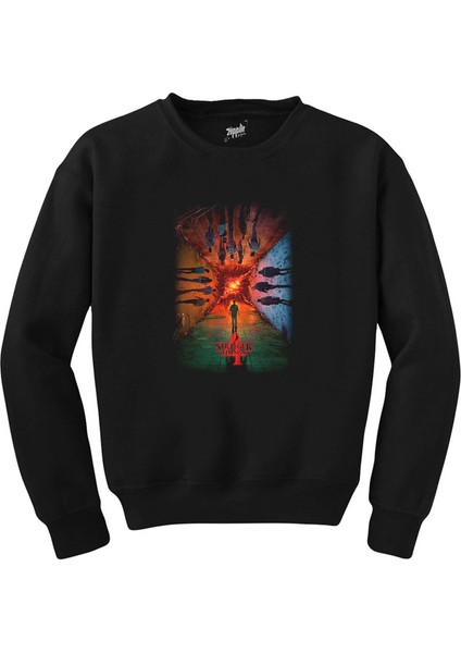 Stranger Things 4 Siyah Sweatshirt