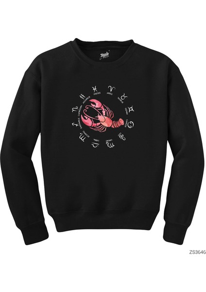 Yengeç Burcu Modern Siyah Sweatshirt