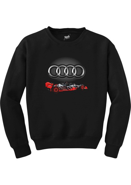 F1 Audi Logo 3D Siyah Sweatshirt