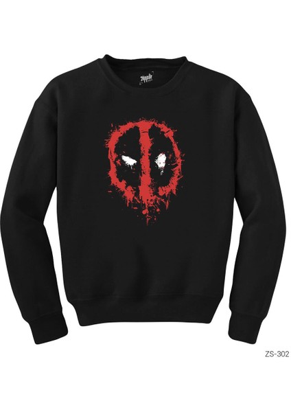 Deadpool Splash Siyah Sweatshirt