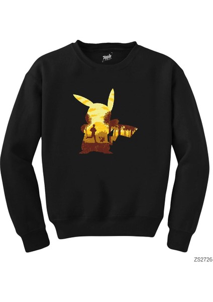 Pikachu Mask Siyah Sweatshirt