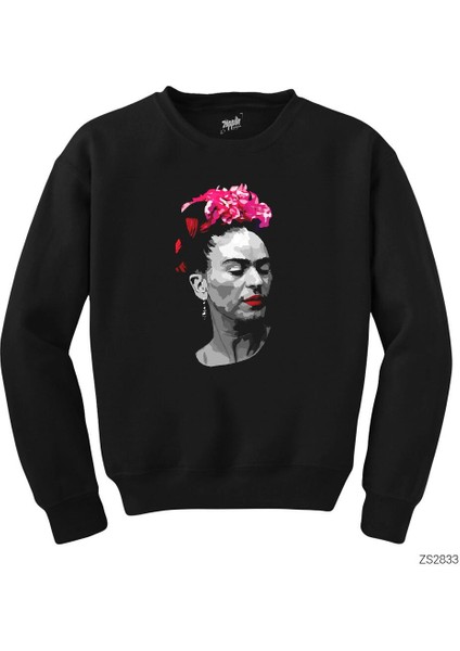 Frida Kahlo Portre 6 Siyah Sweatshirt