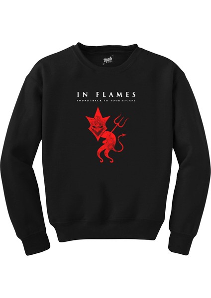 In Flames Siyah Sweatshirt