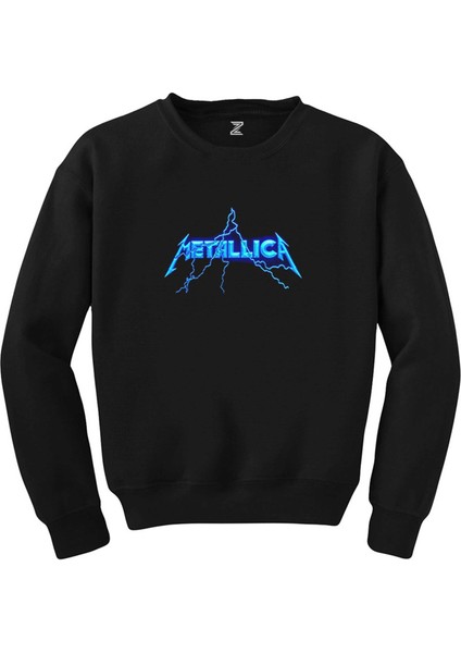 Metallica Logo Lightning Siyah Sweatshirt