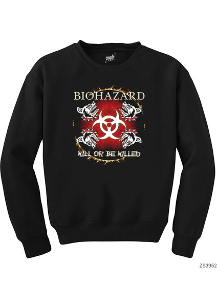 Biohazard Kill Or Be Killed Siyah Sweatshirt